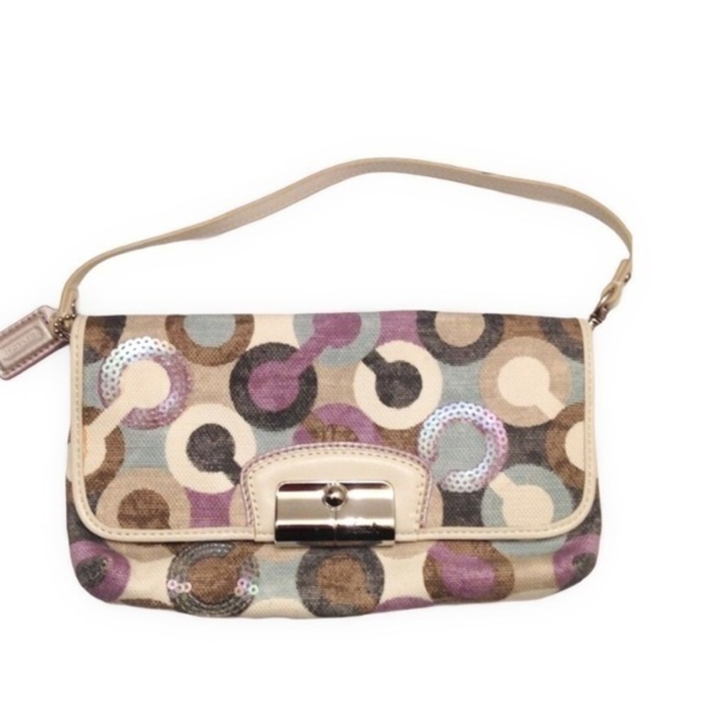 Coach Kristin Op Art Sequin Clutch mini bag clutch
